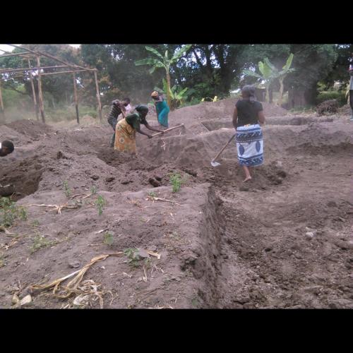 Women participation in fish pond preparation